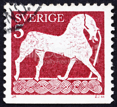 Postage stamp Sweden 1973 Horse, Statuette