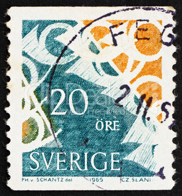 Postage stamp Sweden 1965 Symbolic Post Horns