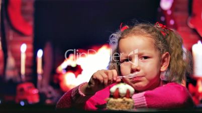 Beautiful little girl with cookies