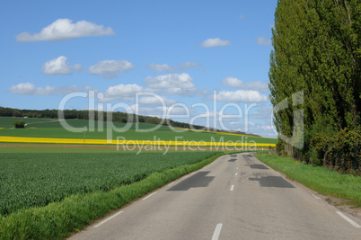 Eure, a country road in Gasny