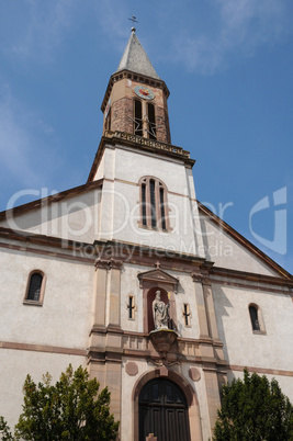 bell tower of the church of Kintzheim in Alsace