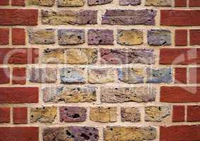Red brick wall with white brick decoration