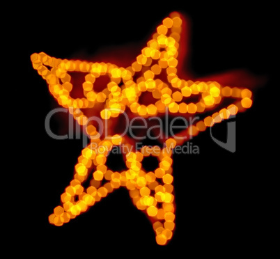 Out of focus fairy light Christmas star