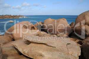 Brittany, pink granit rocks in Ploumanac h