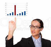 Businesswoman with a bar graph