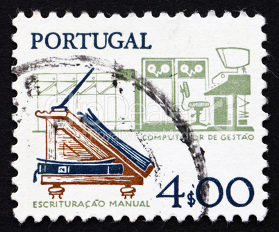 Postage stamp Portugal 1978 Old Desk and Computer