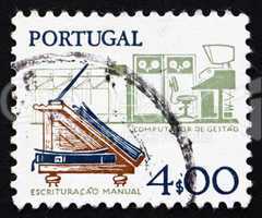 Postage stamp Portugal 1978 Old Desk and Computer