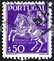 Postage stamp Portugal 1944 Postrider