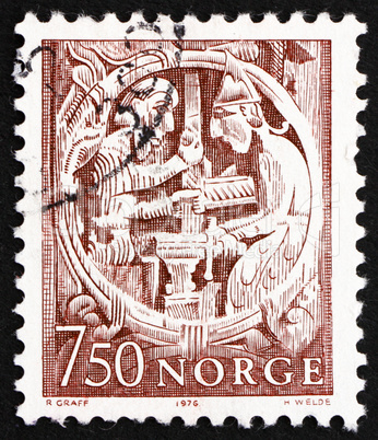 Postage stamp Norway 1976 Sigurd and Regin, Norwegian Folk Tale
