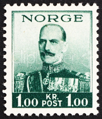 Postage stamp Norway 1937 King Haakon VII