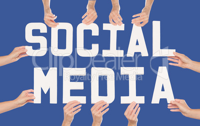 Social Media concept over blue