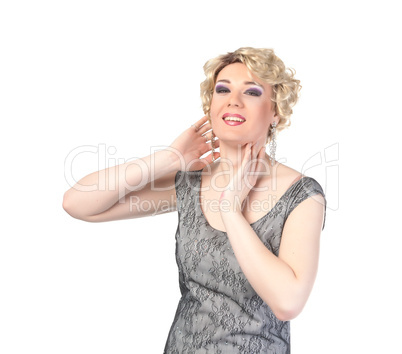Portrait of drag queen. Man dressed as Woman