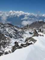 View From Surya Peak, High Mountain in The Himalayas