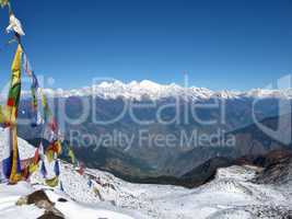 Prayer Flags And High Mountains In Nepal
