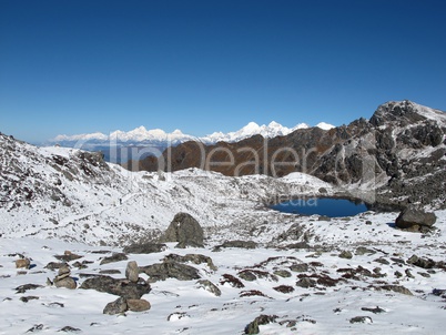 View From The Laurebina Mountain Pass, Nepal