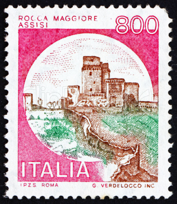 Postage stamp Italy 1980 Castle Rocca Maggiore, Assisi