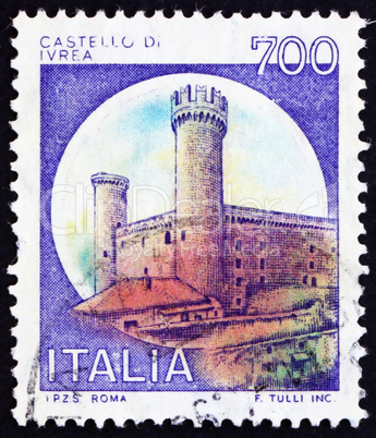 Postage stamp Italy 1980 Castle Ivrea, Turin