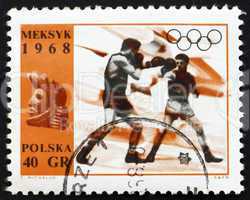 Postage stamp Poland 1968 Boxing, Olympic sports, Mexico 68