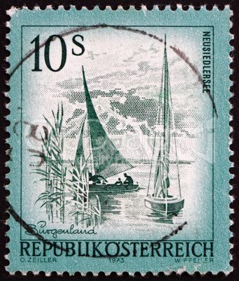 Postage stamp Austria 1973 Lake Neusiedl, Burgenland