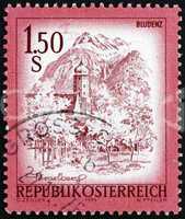 Postage stamp Austria 1974 Bludenz, Vorarlberg