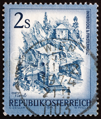 Postage stamp Austria 1974 Inn Bridge, Alt Finstermunz, Tirol