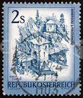 Postage stamp Austria 1974 Inn Bridge, Alt Finstermunz, Tirol