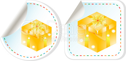 Set of stickers - yellow gift boxes