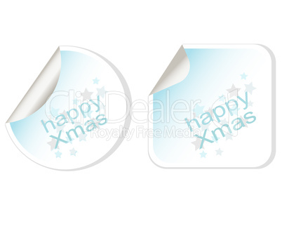 Christmas new year stickers set. greeting icon