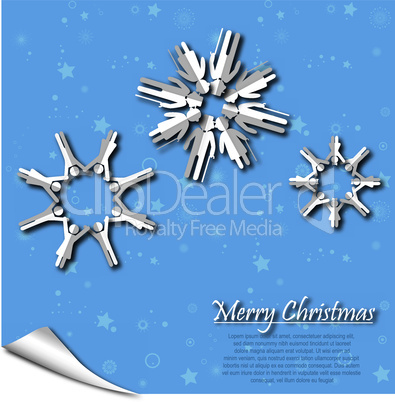 Family people origami christmas snowflake