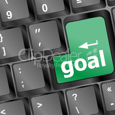 Goal button on keyboard, business concept