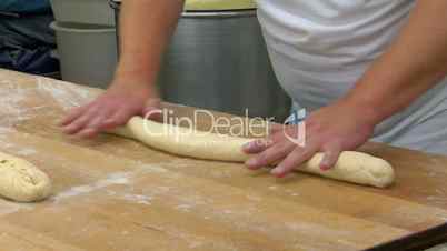 german bakery kneading french bread baguette 10763