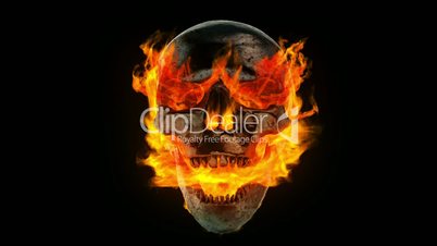 Burning metal skull