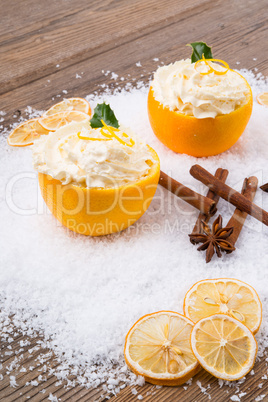 Cream - oranges - cinnamon