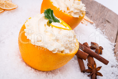 Cream - oranges - cinnamon