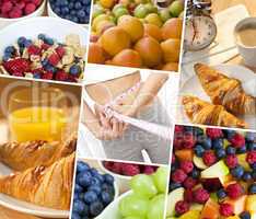 Montage Woman & Fresh Healthy Diet Food Lifestyle
