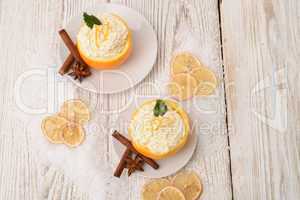 Cream - oranges - cinnamon