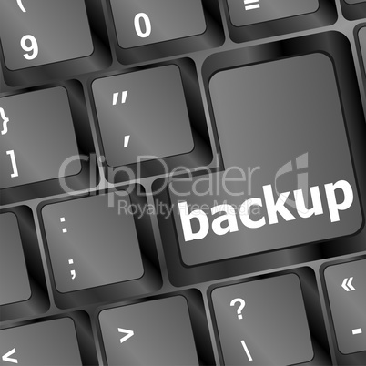 Backup computer key in black for archiving and storage