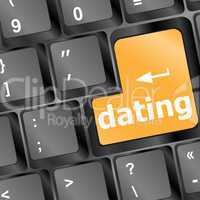 dating computer key showing romance and love