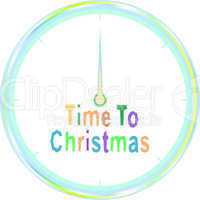 christmas clock with christmas greeting words