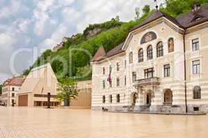 The building of parliaments of Liechtenstein on the main square.