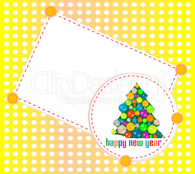 Christmas tree invitation card with blank space