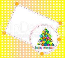 Christmas tree invitation card with blank space