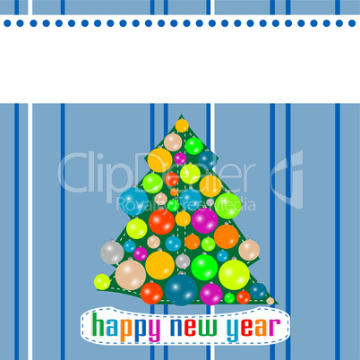 Abstract background with Christmas tree balls. Happy New Year