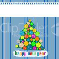 Abstract background with Christmas tree balls. Happy New Year