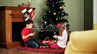 Children under a Christmas tree