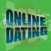 Online dating computer key showing romance and love