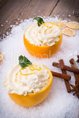 Cream - oranges - cinnamon