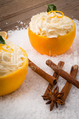 Cream - oranges - cinnamon