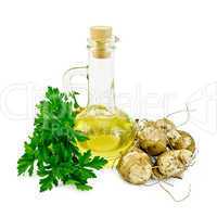 Jerusalem artichokes with oil and parsley