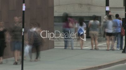 Crowded Sidewalk Time Lapse